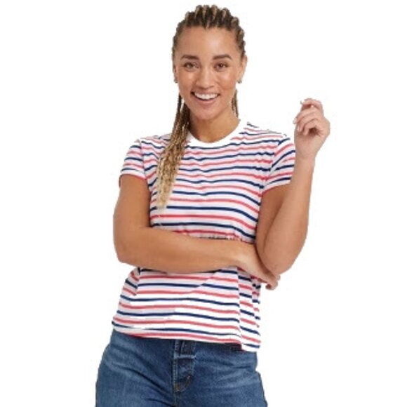 Universal Thread Red White Blue Striped Tee Size M, New Without Tag - Picture 1 of 9